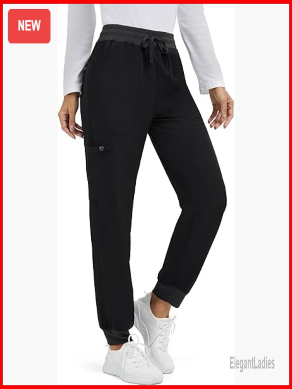Tall Women's Scrub Pants 32/34/36 Long Inseam Yoga Jogger with 5 Pockets